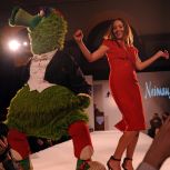 Jen Utley and The Phanatic dance on the runway.